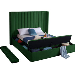 Meridian Kiki Green Velvet Queen Bed (3 Boxes)