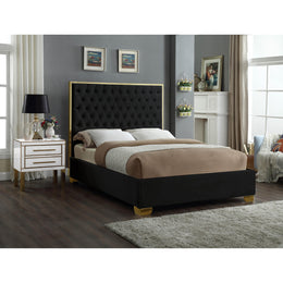 Meridian Lana Black Velvet Full Bed