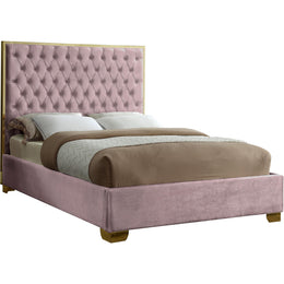Meridian Lana Pink Velvet King Bed