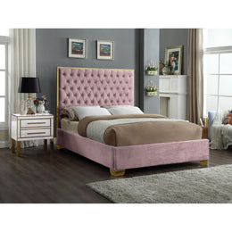 Meridian Lana Pink Velvet King Bed