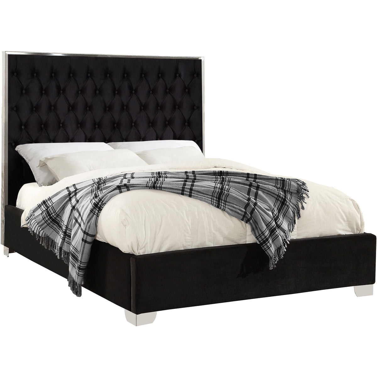 Meridian Lexi Black Velvet King Bed