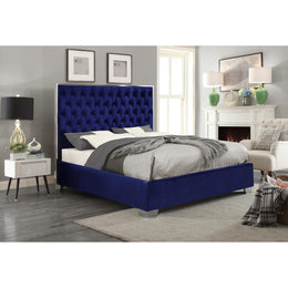 Meridian Lexi Navy Velvet King Bed