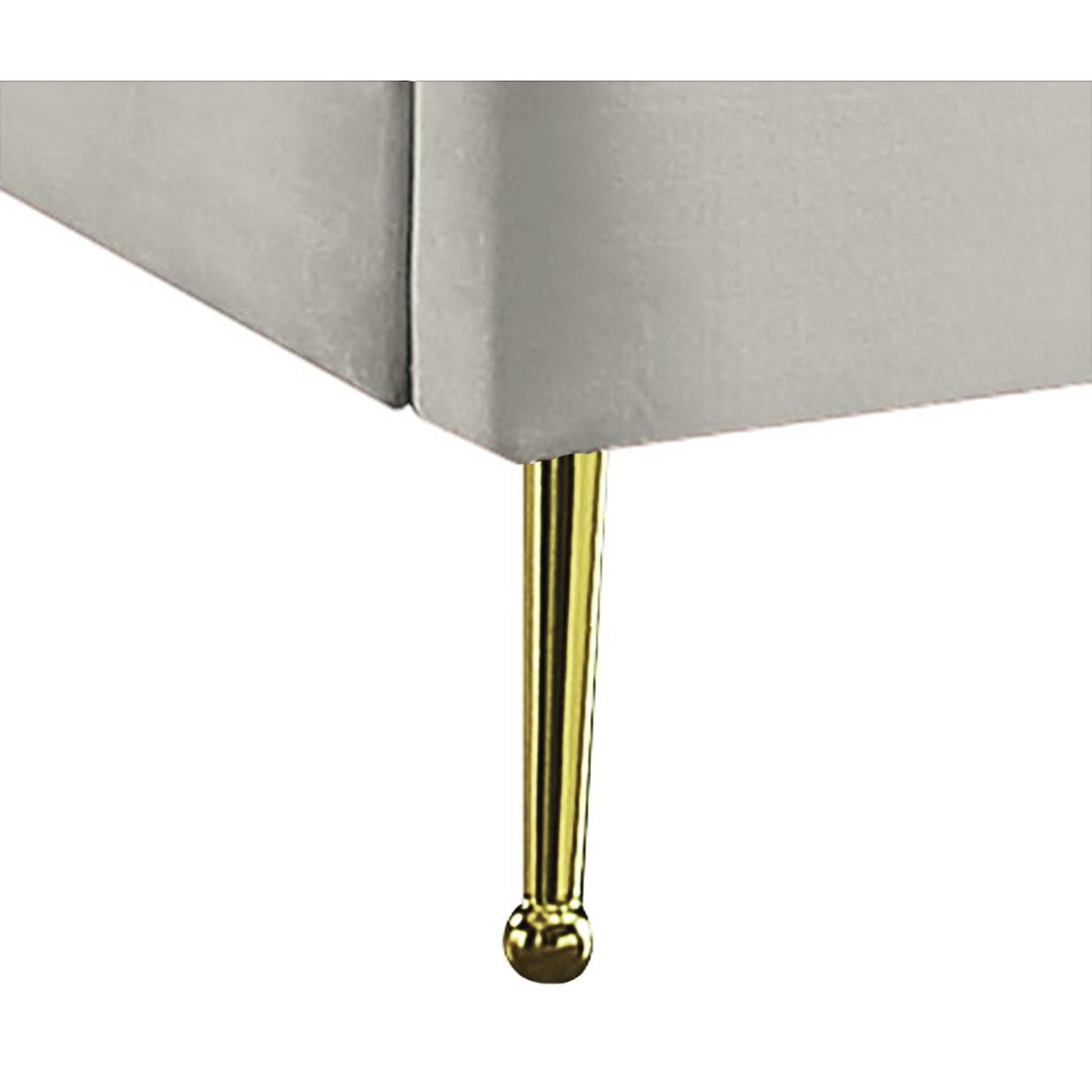 Meridian Lily Cream Velvet Full Bed