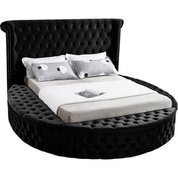 Meridian Luxus Black Velvet Full Bed (3 Boxes)