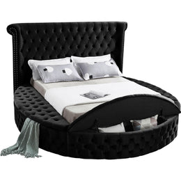 Meridian Luxus Black Velvet Full Bed (3 Boxes)