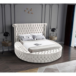 Meridian Luxus Cream Velvet Full Bed (3 Boxes)