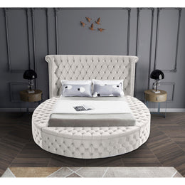 Meridian Luxus Cream Velvet Full Bed (3 Boxes)
