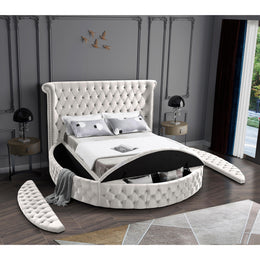 Meridian Luxus Cream Velvet Full Bed (3 Boxes)