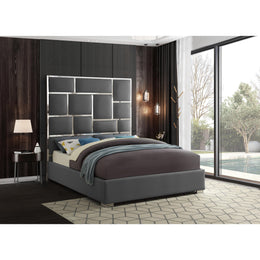 Meridian Milan Grey Vegan Leather King Bed