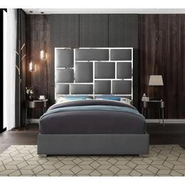 Meridian Milan Grey Vegan Leather King Bed