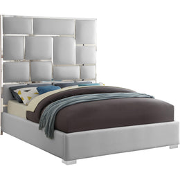 Meridian Milan White Vegan Leather King Bed