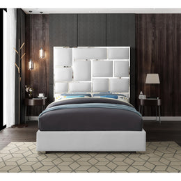 Meridian Milan White Vegan Leather King Bed
