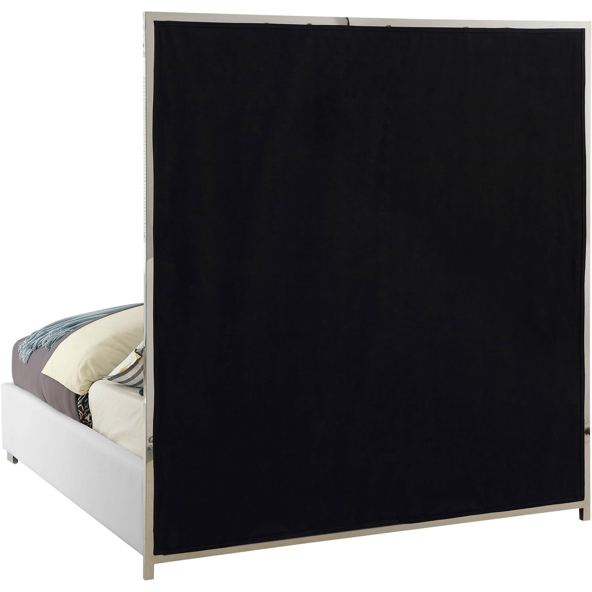 Meridian Milan White Vegan Leather Queen Bed