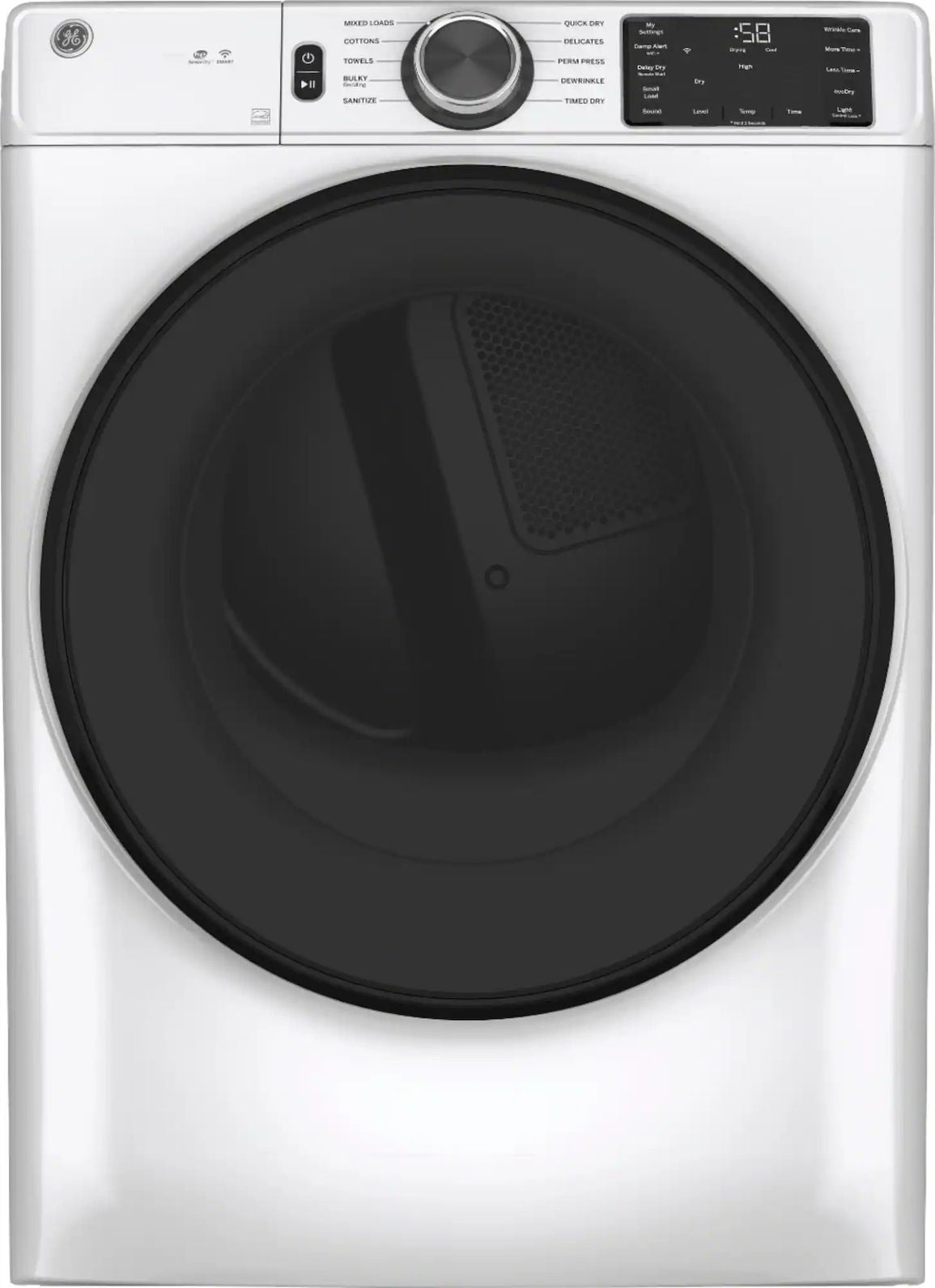Package - GE - 4.8 Cu. Ft. High-Efficiency Stackable Smart Front Load Washer w/ Odorblock Ultra Fresh Vent System & Microban Technology and 7.8 Cu. Ft. Stackable Smart 10-Cycle Electric Dryer - White