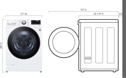 Package - LG - 4.5 Cu. Ft. High-Efficiency Stackable Smart Front Load Washer with Steam and Built-In Intelligence and 7.4 Cu. Ft. Stackable Smart Gas Dryer with Steam and Built-In Intelligence - White