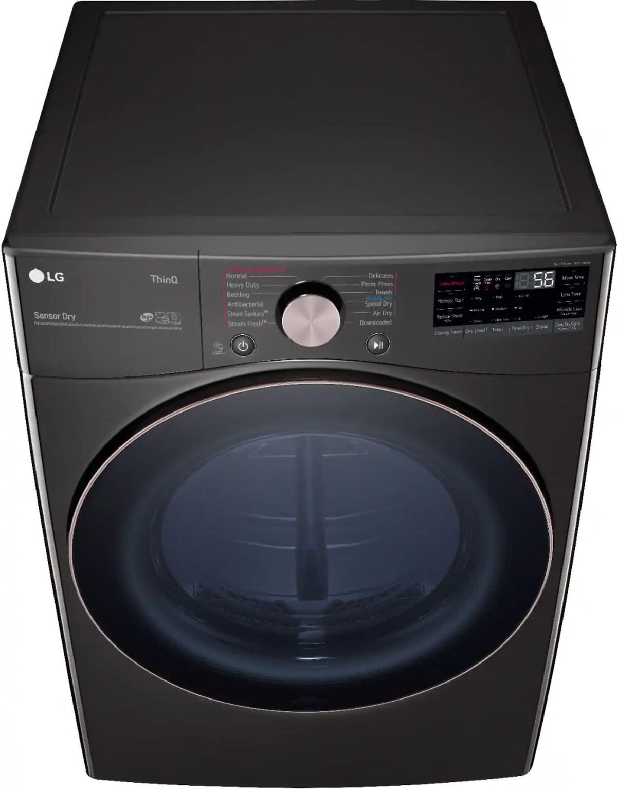 Package - LG - 4.5 Cu. Ft. High-Efficiency Stackable Smart Front Load Washer with Steam and Built-In Intelligence and 7.4 Cu. Ft. Stackable Smart Electric Dryer with Steam and Built-In Intelligence - Black Steel