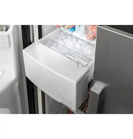 GE - 36 in. Wide 25.3 Cu. Ft. Side-by-Side Refrigerator with External Ice & Water Dispenser - Stainless Steel
