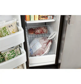 GE - 36 in. Wide 25.3 Cu. Ft. Side-by-Side Refrigerator with External Ice & Water Dispenser - Stainless Steel