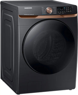 Package - Samsung - 5.0 Cu. Ft. High-Efficiency Stackable Smart Front Load Washer with Steam and Super Speed Wash and 7.5 Cu. Ft. Stackable Smart Electric Dryer with Steam and Sensor Dry - Brushed Black