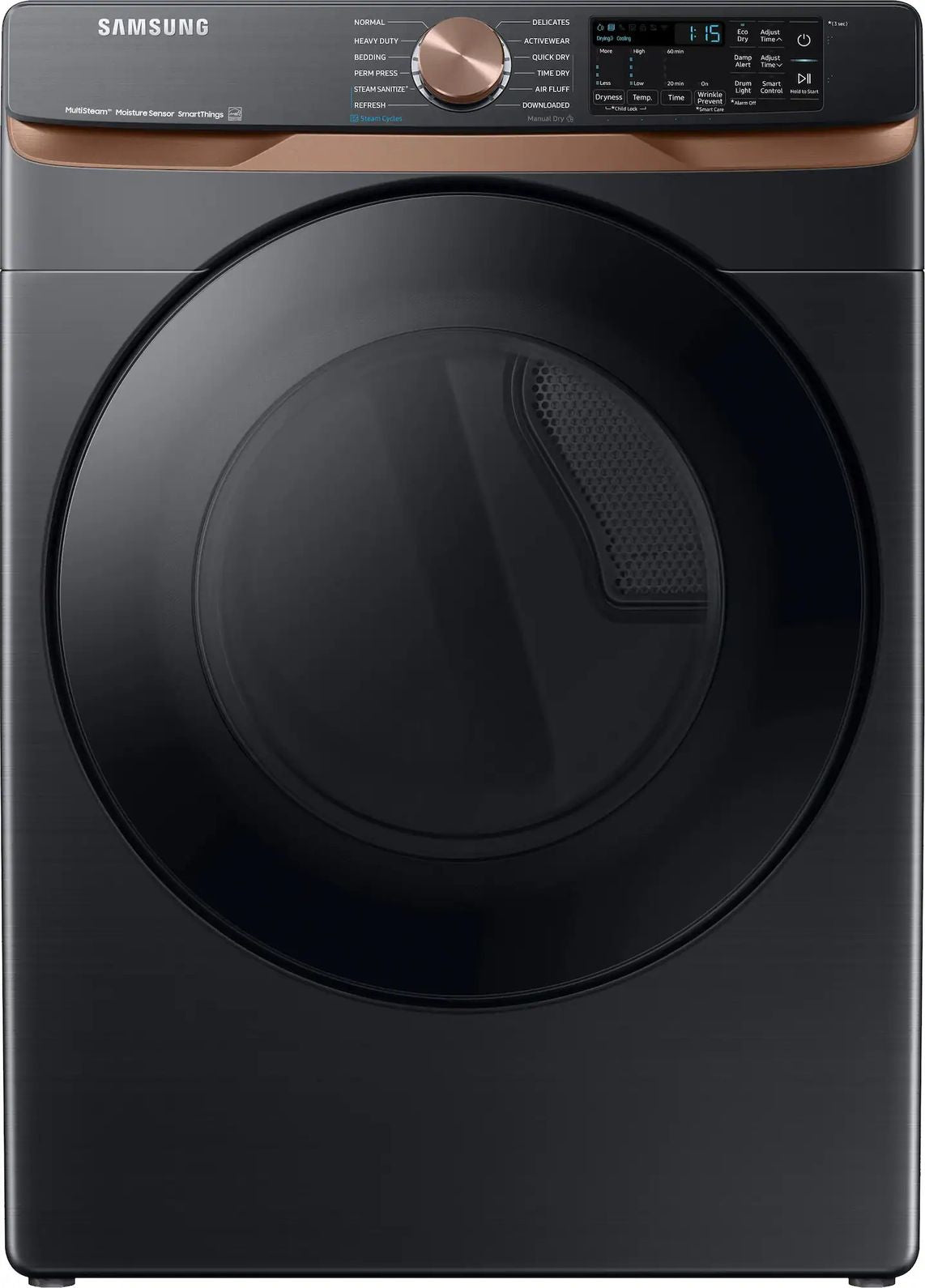Package - Samsung - 5.0 Cu. Ft. High-Efficiency Stackable Smart Front Load Washer with Steam and Super Speed Wash and 7.5 Cu. Ft. Stackable Smart Electric Dryer with Steam and Sensor Dry - Brushed Black