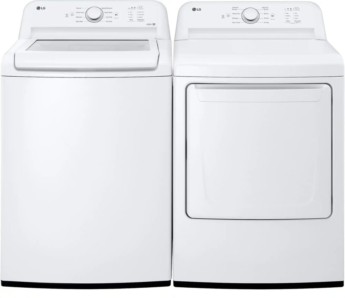 Package - LG - 4.1 Cu. Ft. High-Efficiency Top Load Washer with TurboDrum Technology and 7.3 Cu. Ft. Electric Dryer with Sensor Dry - White