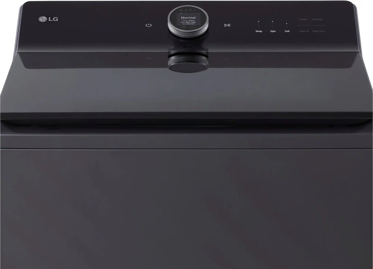 Package - LG - 5.5 Cu. Ft. High Efficiency Smart Top Load Washer with EasyUnload and 7.3 Cu. Ft. Smart Electric Dryer with Steam and EasyLoad Door - Matte Black