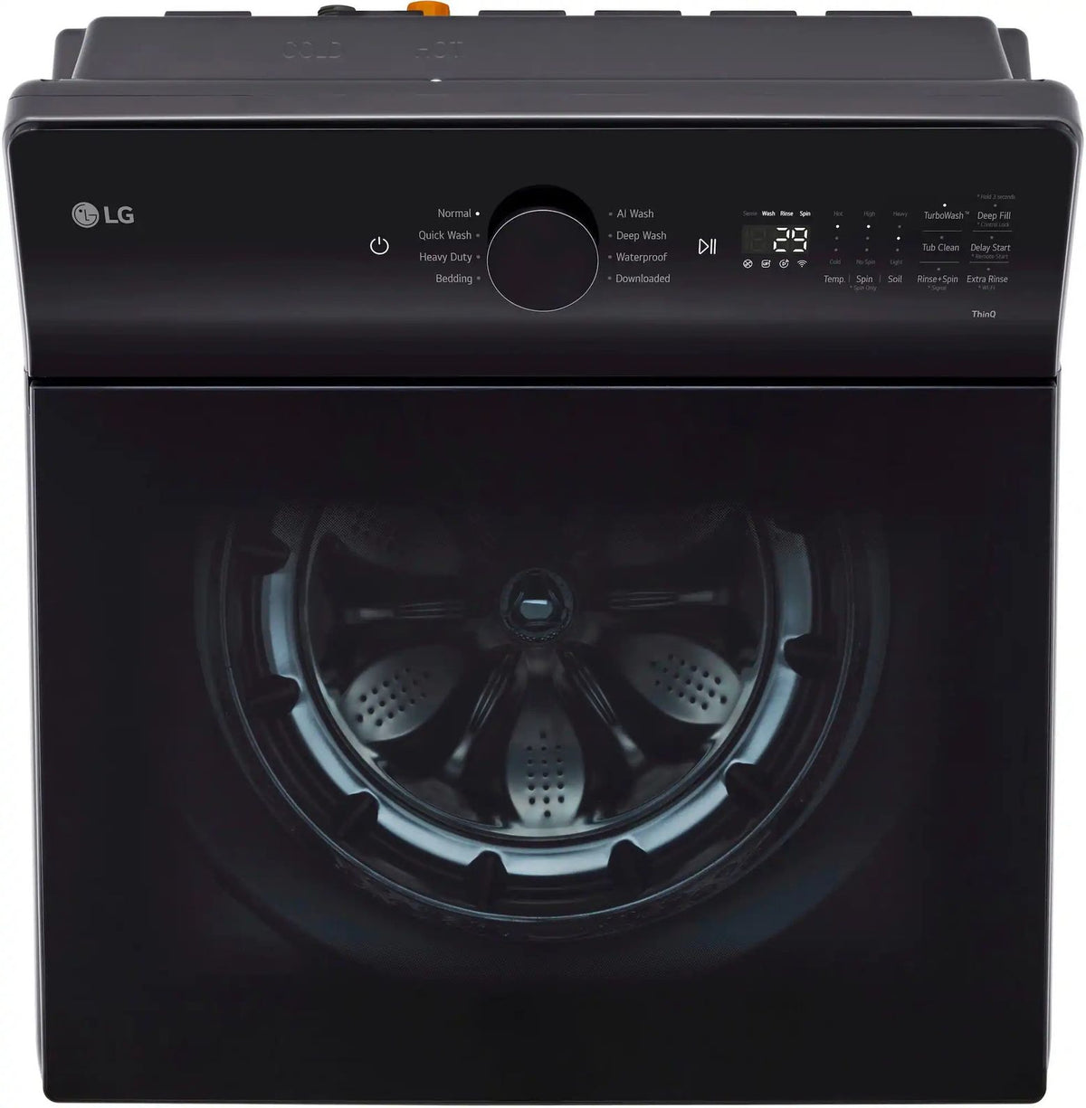 Package - LG - 5.5 Cu. Ft. High Efficiency Smart Top Load Washer with EasyUnload and 7.3 Cu. Ft. Smart Electric Dryer with EasyLoad Door - Matte Black