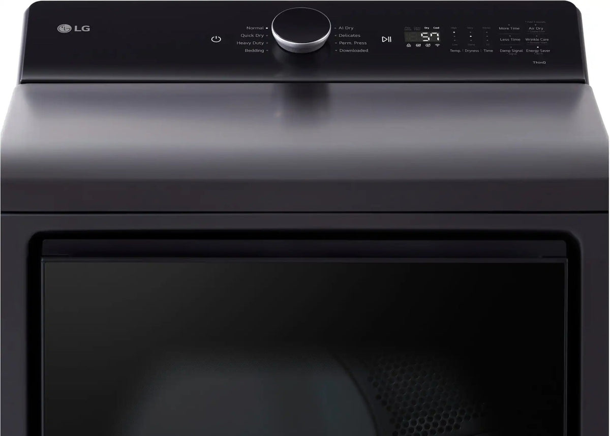 Package - LG - 5.5 Cu. Ft. High Efficiency Smart Top Load Washer with EasyUnload and 7.3 Cu. Ft. Smart Electric Dryer with EasyLoad Door - Matte Black