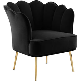 Meridian Jester Black Velvet Accent Chair