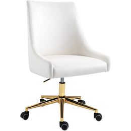 Meridian Karina Cream Velvet Office Chair