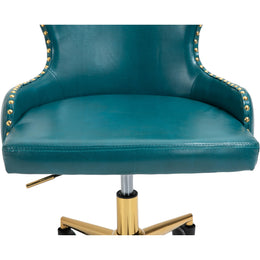 Meridian Hendrix Blue Vegan Leather Office Chair