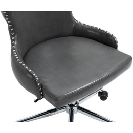 Meridian Hendrix Grey Vegan Leather Office Chair