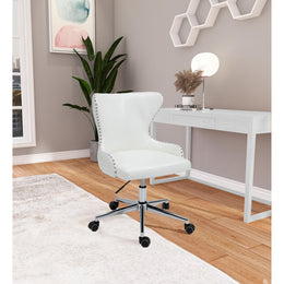 Meridian Hendrix White Vegan Leather Office Chair