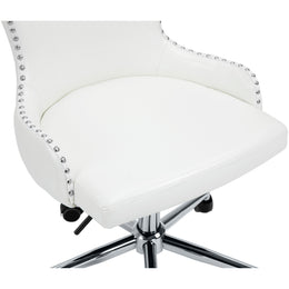 Meridian Hendrix White Vegan Leather Office Chair