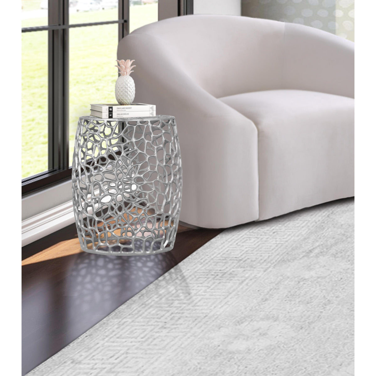 Meridian Priya Silver End Table