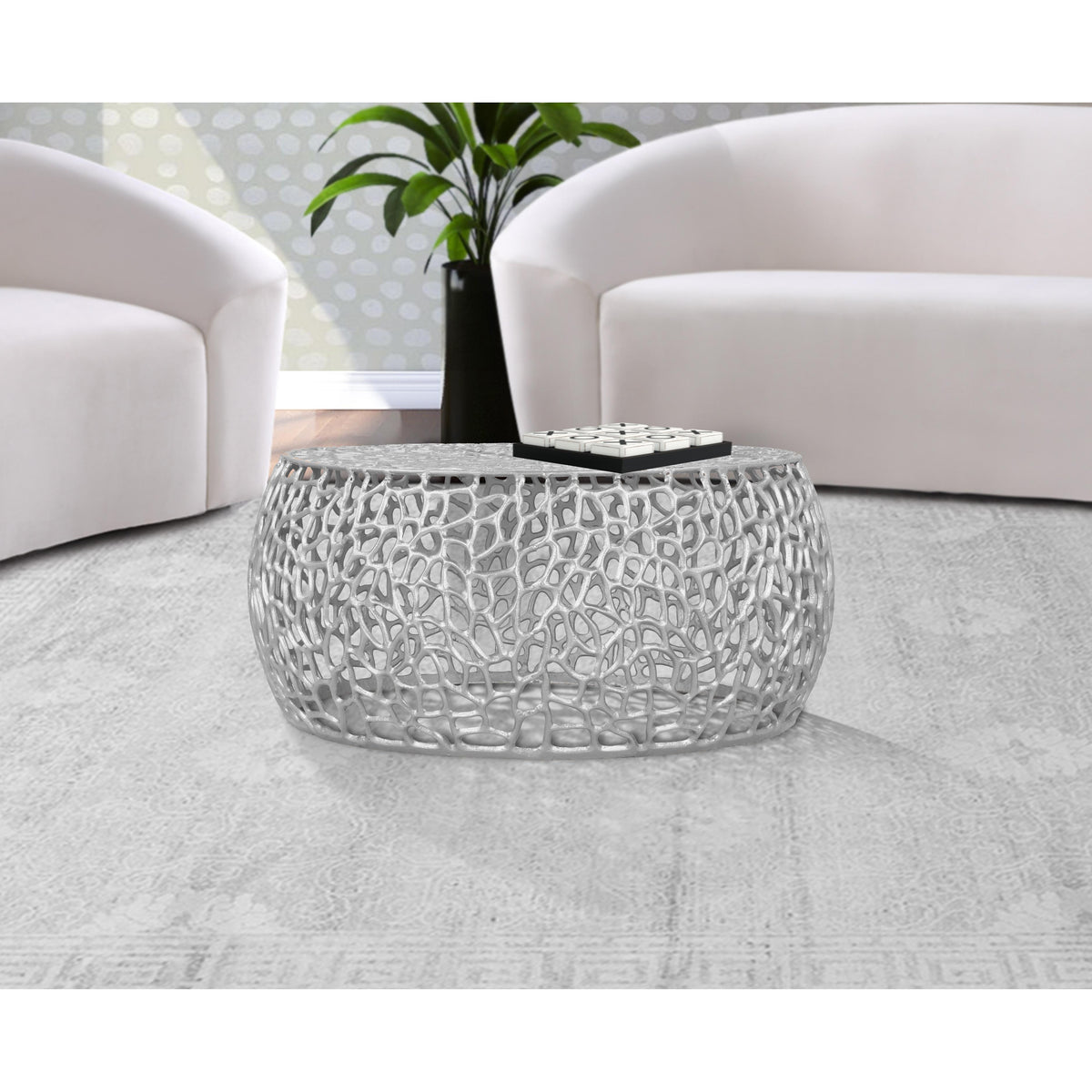 Meridian Priya Silver Coffee Table