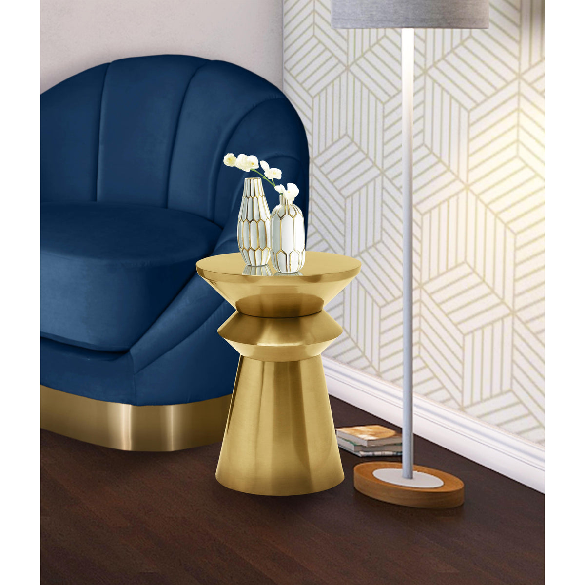 Meridian Jai Brushed Gold End Table