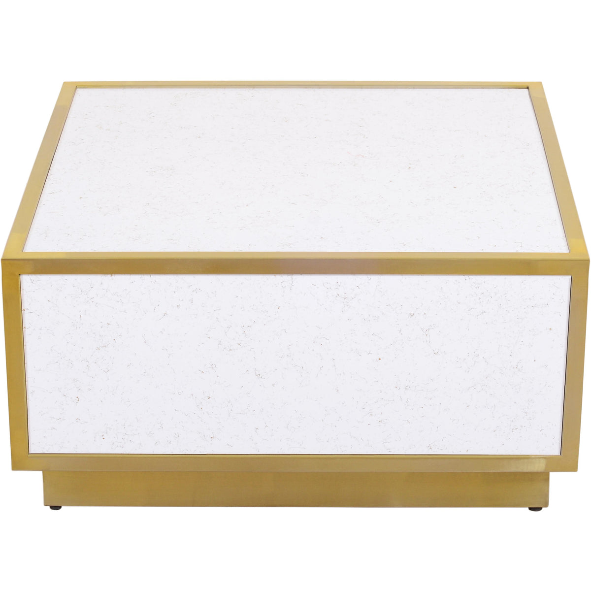 Meridian Glitz White Faux Marble Coffee Table