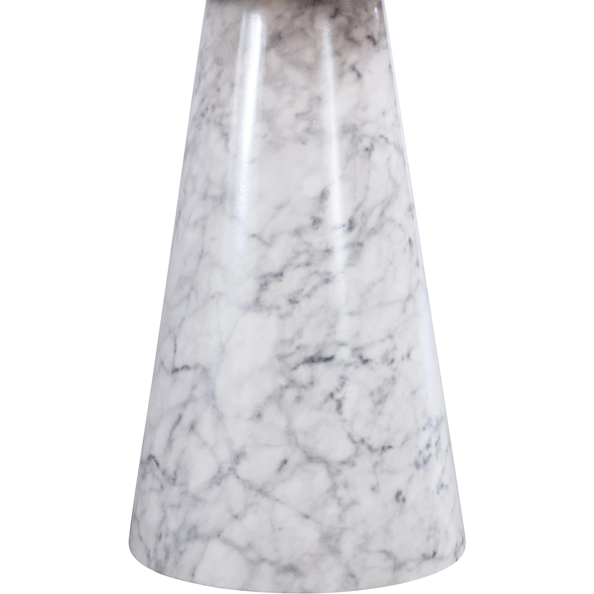 Meridian Omni White Faux Marble End Table