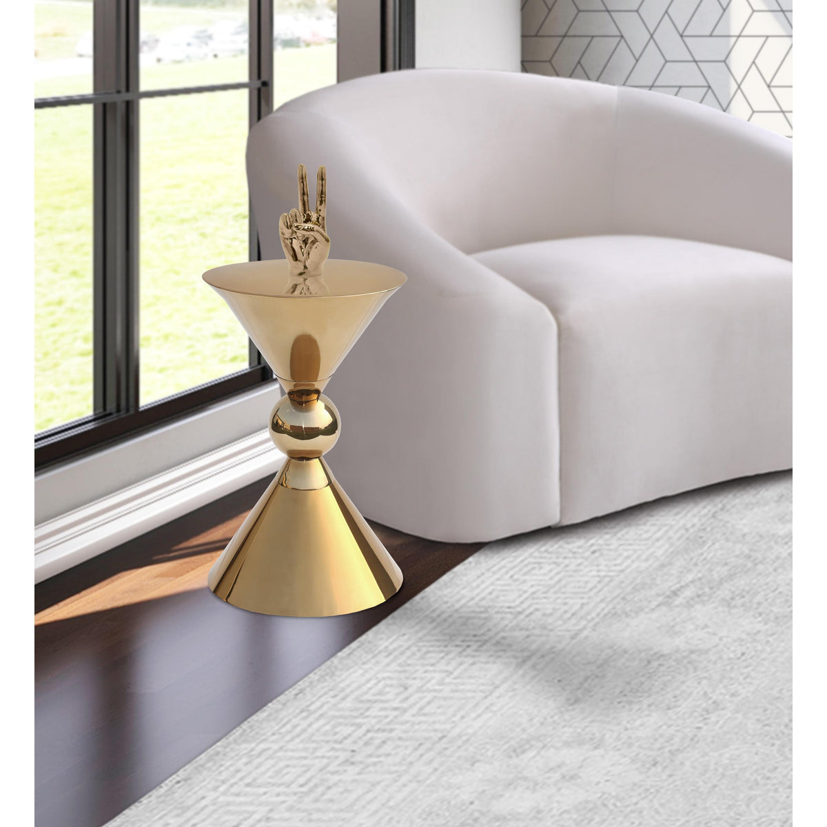 Meridian Malia Gold End Table