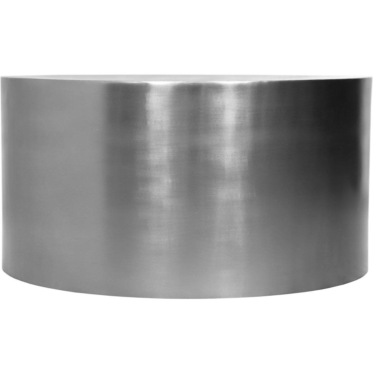 Meridian Cylinder Brushed Chrome Coffee Table