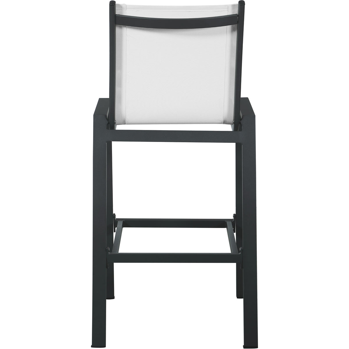 Meridian Nizuc White Mesh Water Resistant Fabric Outdoor Patio Aluminum Mesh Barstool