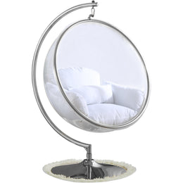 Meridian Luna White Durable Fabric Acrylic Swing Chair