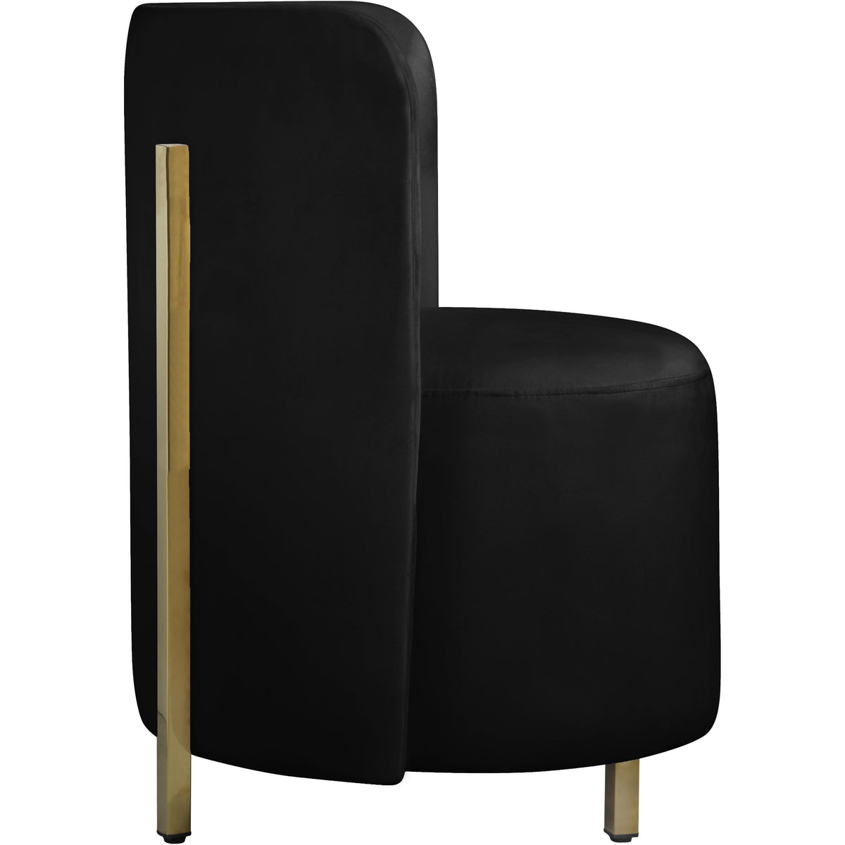 Meridian Rotunda Black Velvet Accent Chair