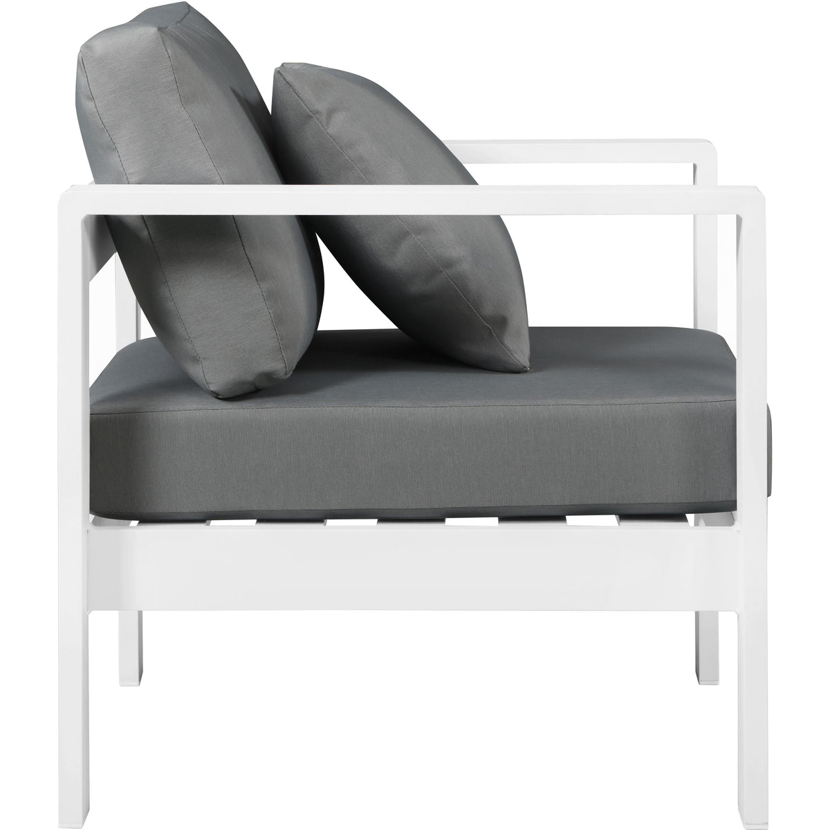 Meridian Nizuc Grey Water Resistant Fabric Outdoor Patio Aluminum Arm Chair