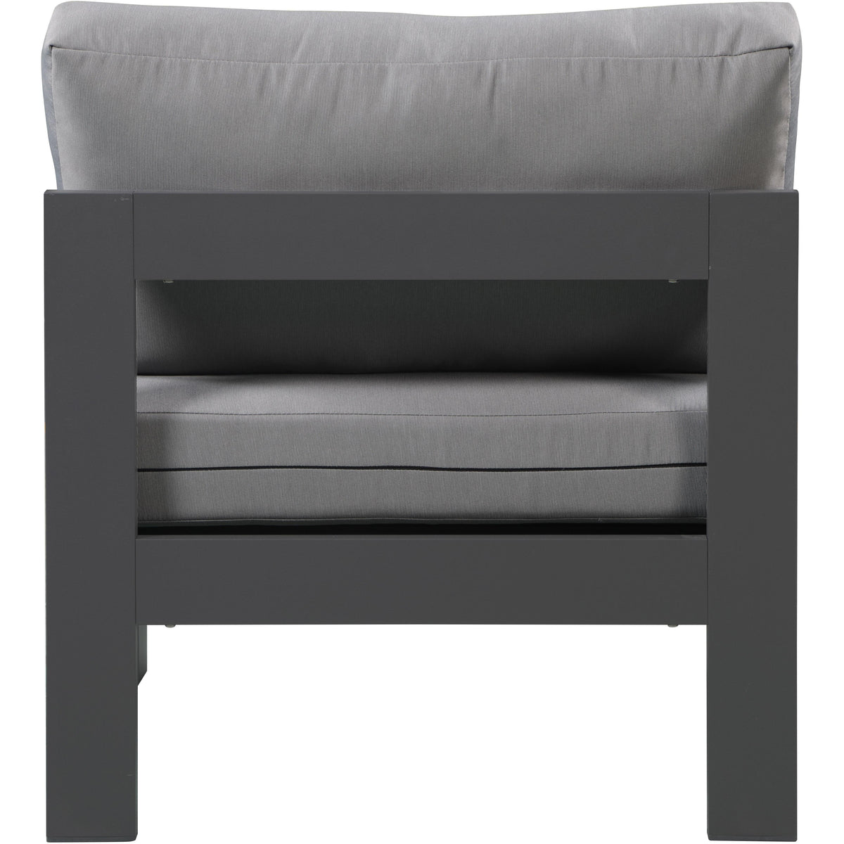 Meridian Nizuc Grey Water Resistant Fabric Outdoor Patio Aluminum Armless Chair