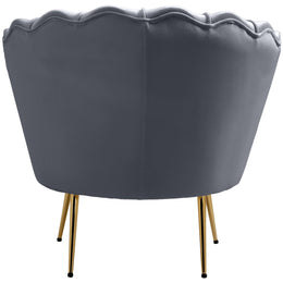 Meridian Gardenia Grey Velvet Chair