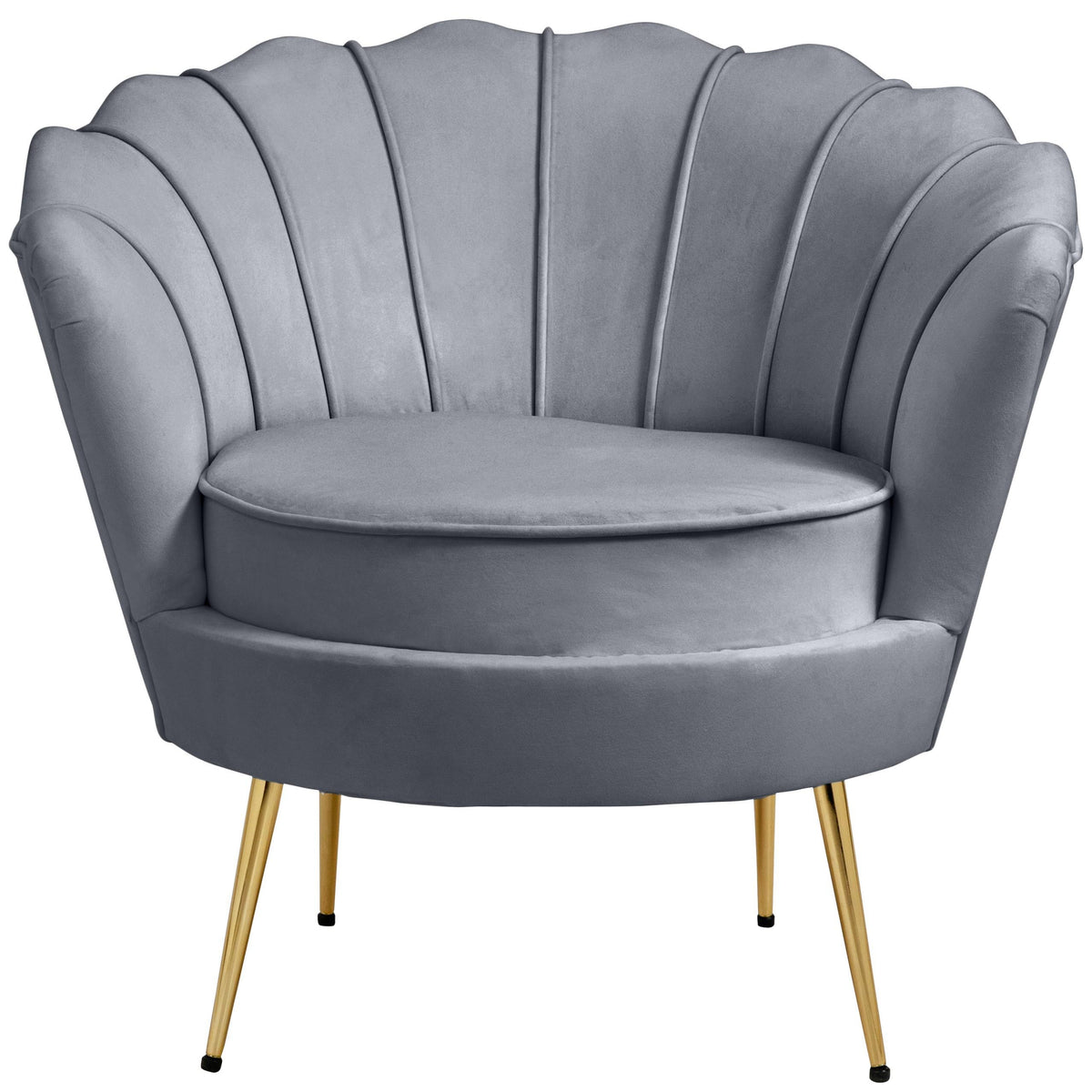 Meridian Gardenia Grey Velvet Chair