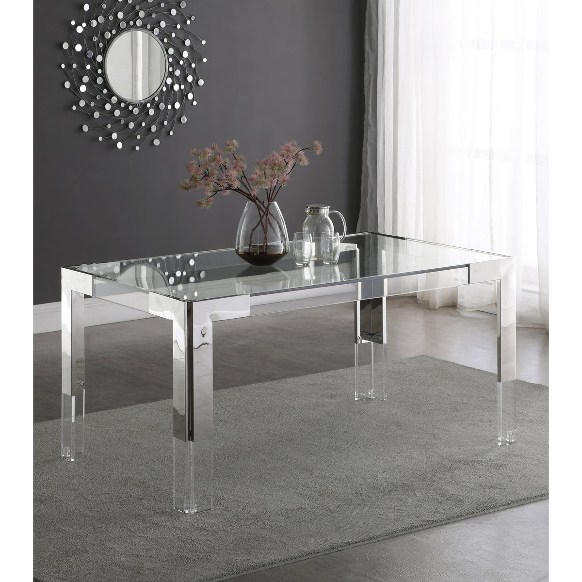 Meridian Casper Rich Chrome Dining Table