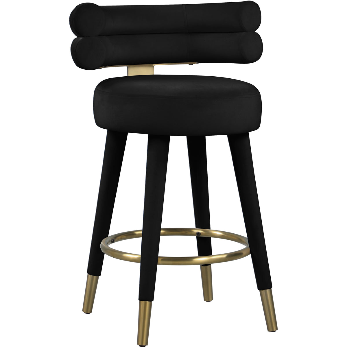 Meridian Fitzroy Black Velvet Counter Stool
